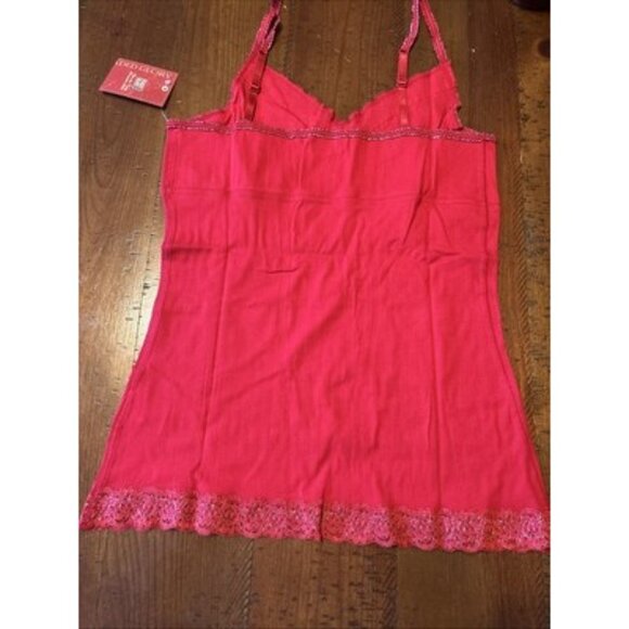 Retro Faded Glory Red Rib Lace Tank Size Large New Old Stock 90s2000 - Picture 7 of 8